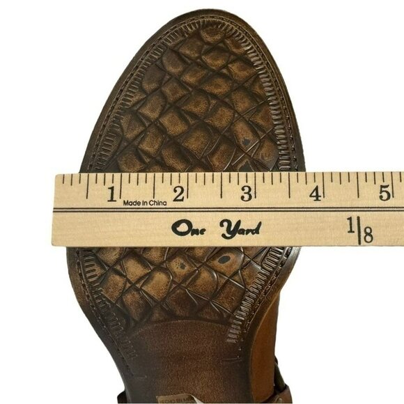 NEW Diego di Lucca Brown Leather Short Harness Western Boots Women's Size 9EE - Picture 10 of 13